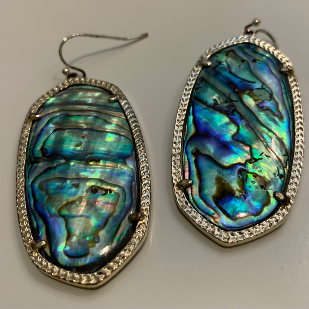 Danielle Gold Statement Earrings In Abalone Shell